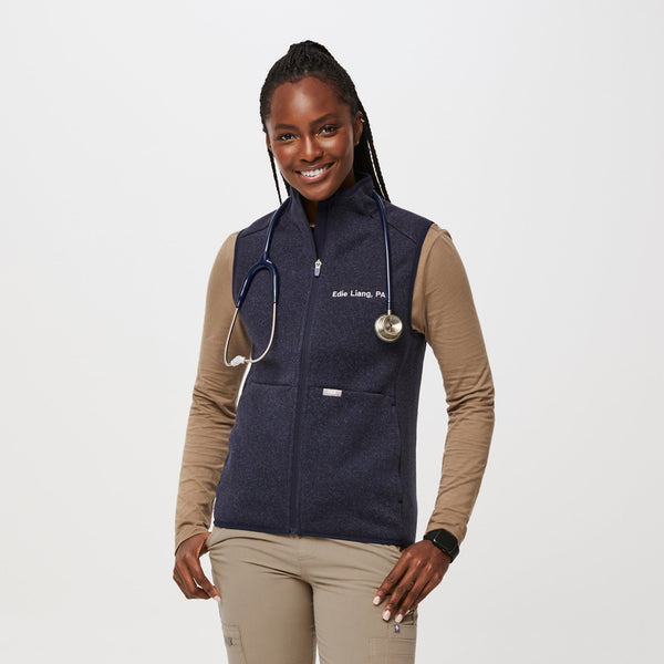 Women's Heather Navy On-Shift™ - Sweater-Knit Vest