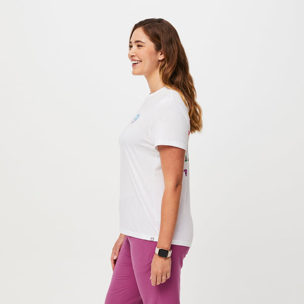 Women's White Multi Sticker Relaxed - Supersoft Underscrub