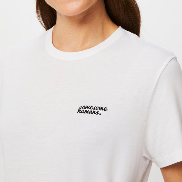 Women's White Awesome Humans Relaxed - Supersoft Underscrub