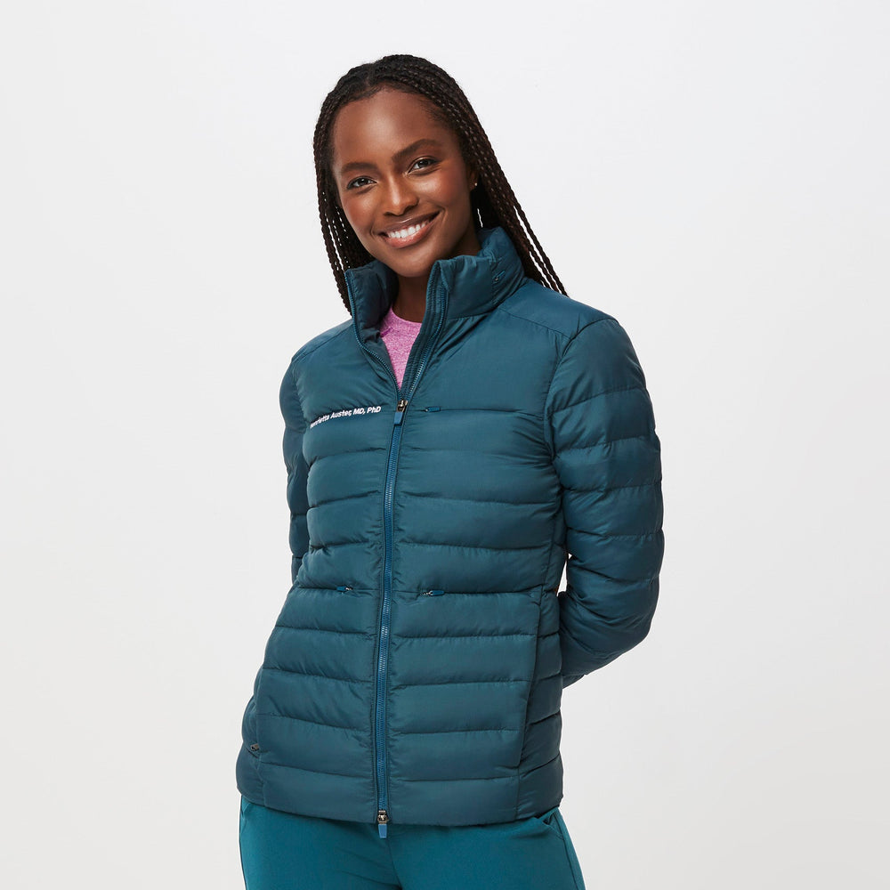 women's Caribbean Blue Packable - Puffer Jacket