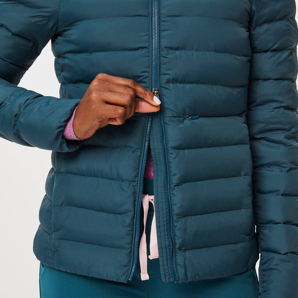 women's Caribbean Blue Packable - Puffer Jacket