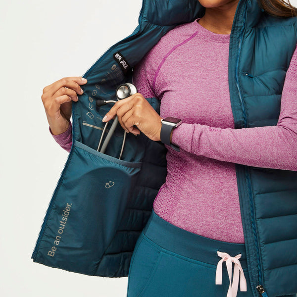 women's Caribbean Blue Packable - Puffer Vest