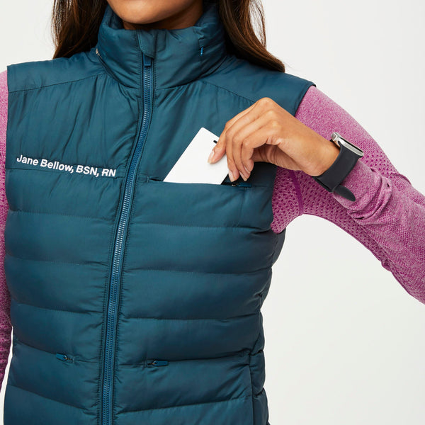 women's Caribbean Blue Packable - Puffer Vest