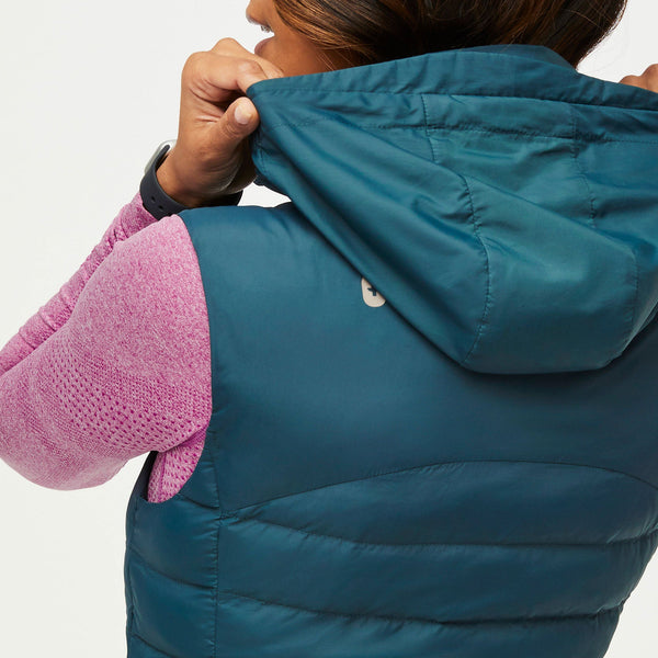 women's Caribbean Blue Packable - Puffer Vest