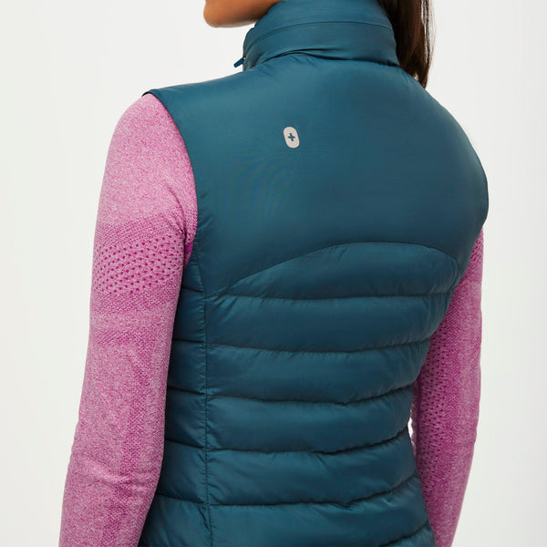 women's Caribbean Blue Packable - Puffer Vest