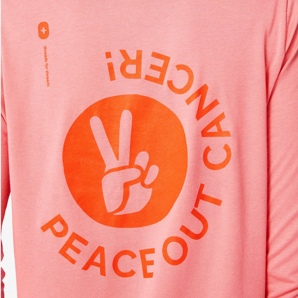 Women's Pink Peace Out Cancer - Long-Sleeve Underscrub