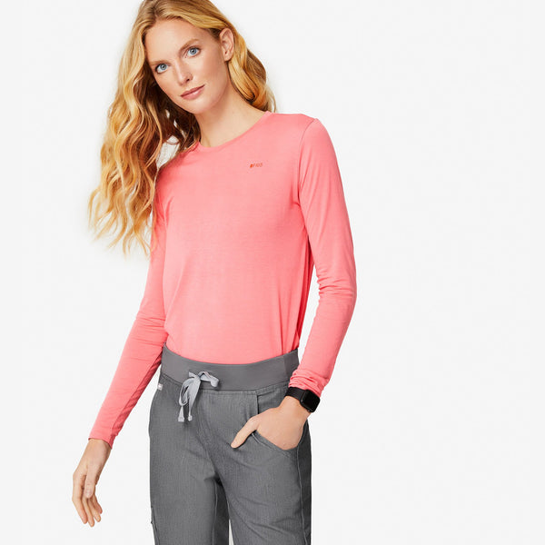 Women's Pink Peace Out Cancer - Long-Sleeve Underscrub