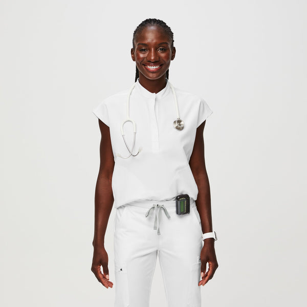 Women's Optic White FIONxtra™ Rafaela™ - Scrub Top