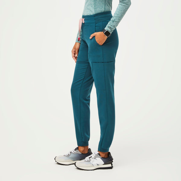 Women's Caribbean Blue Sumaiya High-Rise  - Skinny Scrub Pant