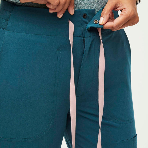 Women's Caribbean Blue Sumaiya High-Rise  - Skinny Scrub Pant