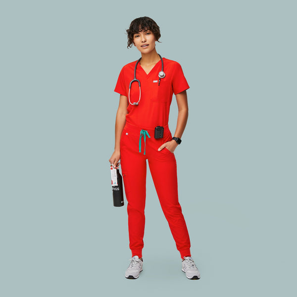 Women's Awesome Red FIONLITE™ Zamora - Petite Jogger Scrub Pant