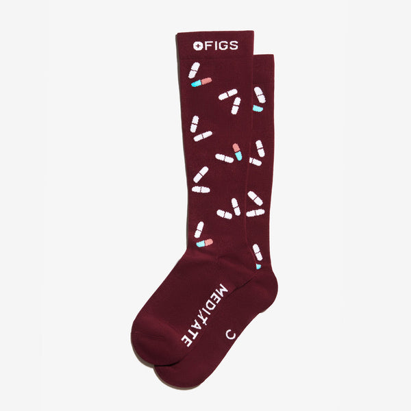 Women's Burgundy Pill - Compression Socks