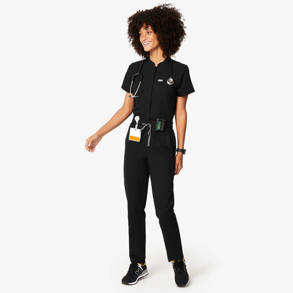 Women's Black Celemu -  Scrub Top