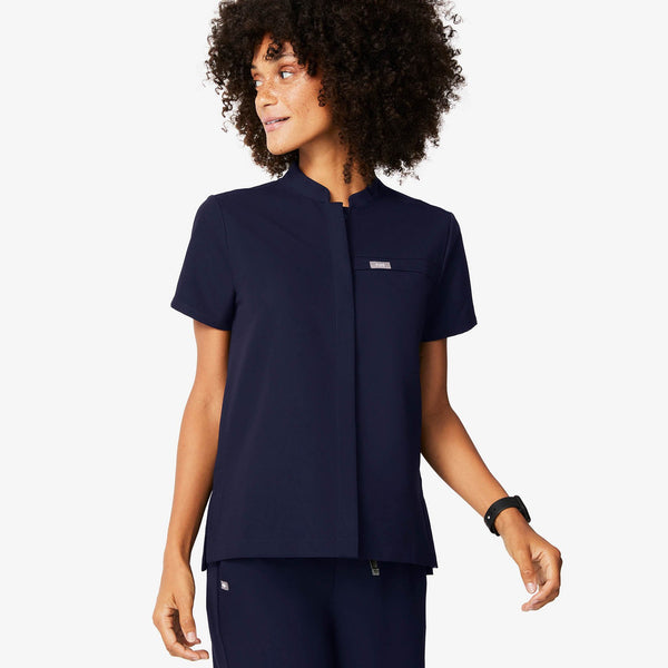 Women's Navy Celemu -  Scrub Top