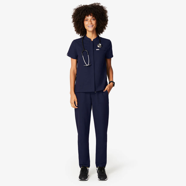 Women's Navy Celemu -  Scrub Top