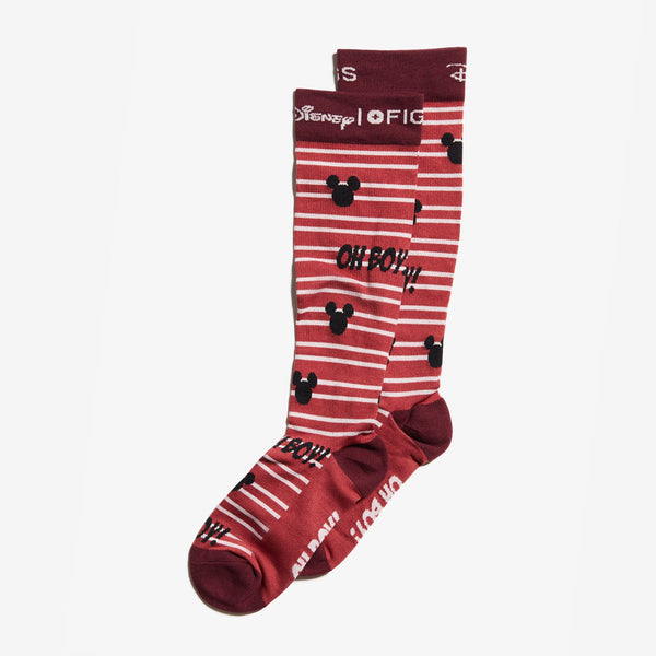 Women's Red Oh Boy Stripe - Compression Socks