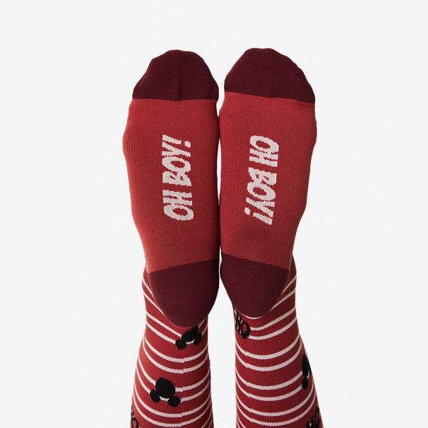 Women's Red Oh Boy Stripe - Compression Socks